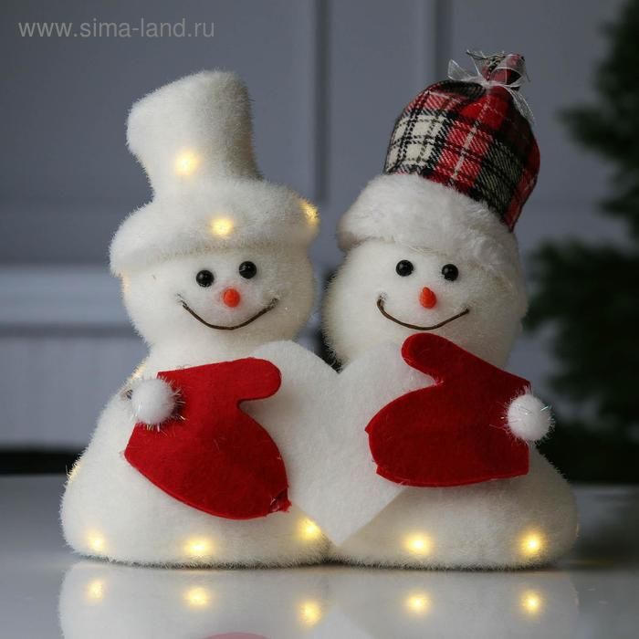 Фигура световая "Снеговички"22*12*22см
