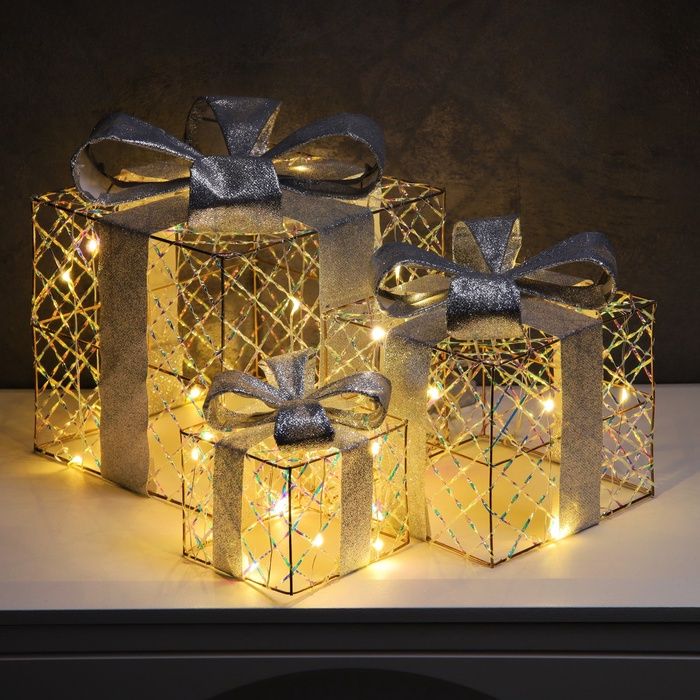 Фигура с/д "Подарки" 20*15*10см,35LED,АA*2