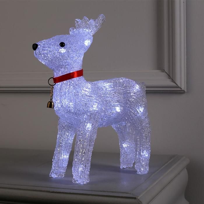 Фигура с/д "Олень с колокольчиком" 25*30*9см,24LED, ААх3 