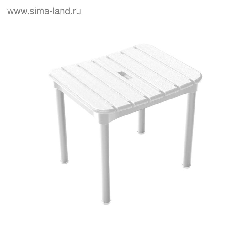 Табурет д/ванной 37*30*34,алюмин/белый Ecaliptus