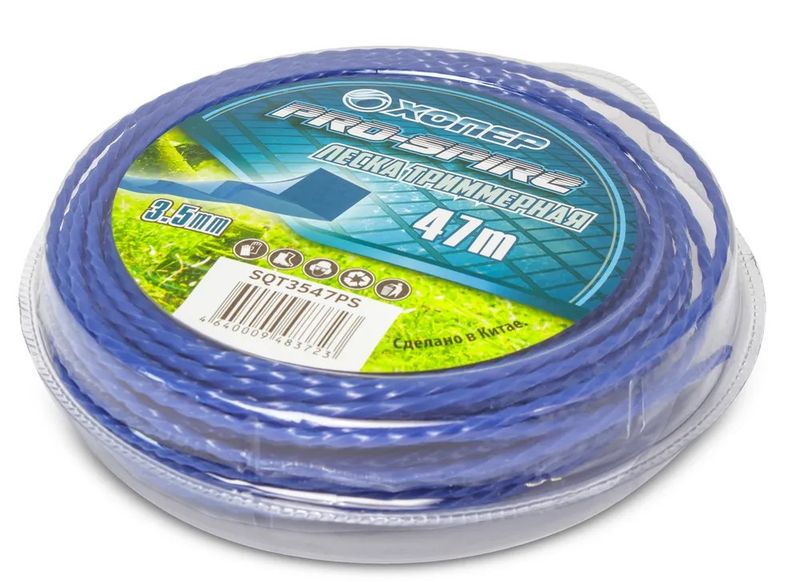 Леска Хопер PRO-SPIRE круч. квадрат 3.5mm*400G(47m) бл синий