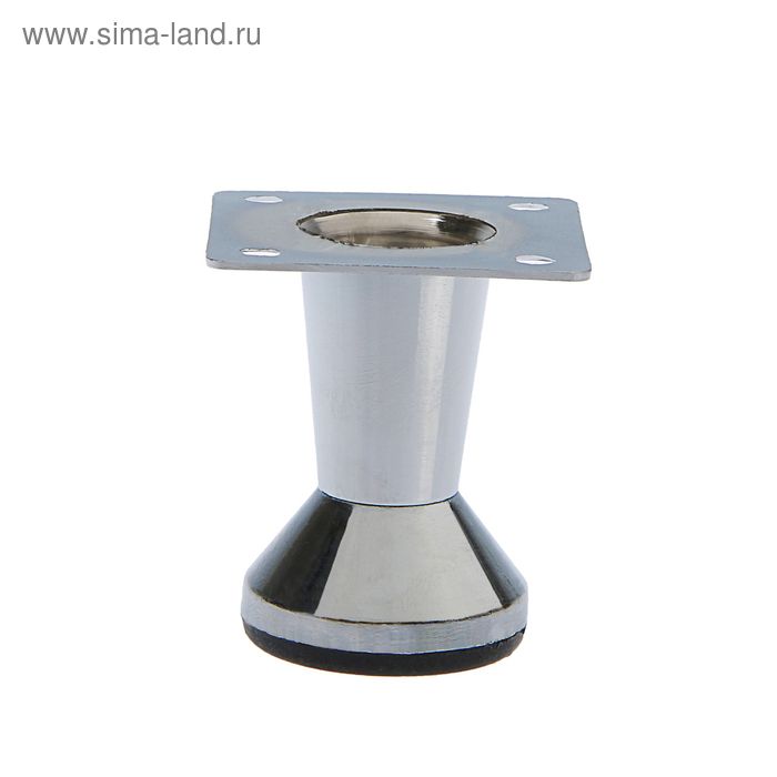 Опора мебельная, регулируемая, конусообразная, h=50мм, хром