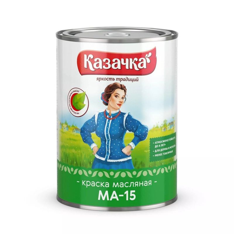 Краска Казачка МА-15 чёрная 1,9кг