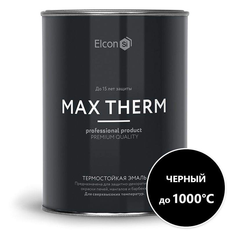 Эмаль Elcon термостойкая д/печ и камин до 1200гр чёрная 0,8кг  