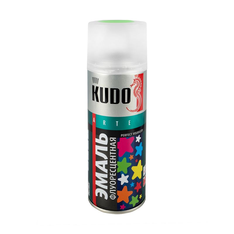 Краска аэрозоль KUDO флуоресцент. зеленая 520ml