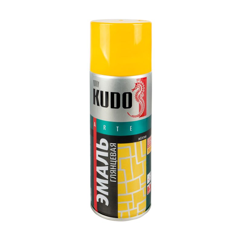 Краска аэрозоль KUDO алкидная желтая 520ml KU-1013