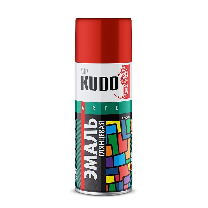 Краска аэрозоль KUDO алкидная темно-красная 520ml KU-10042