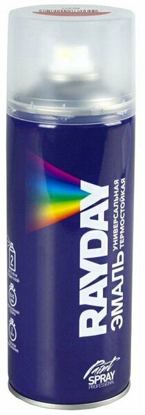 Краска аэрозоль RAYDAY термостойкая красная 520ml