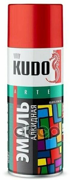 Краска аэрозоль KUDO акрил глянец 3002 темно-красная 520ml