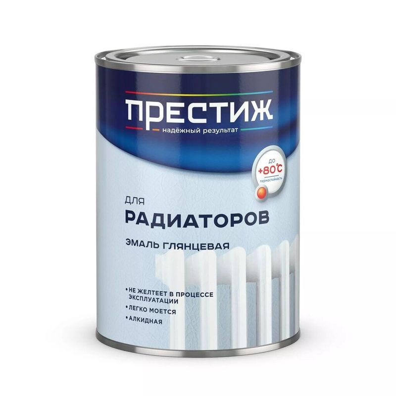 Эмаль ПРЕСТИЖ АЛКИД. д/рад. отоп. белая 0,9кг 