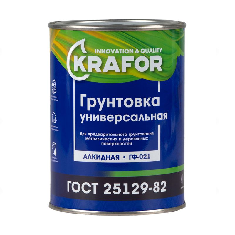 Грунтовка ГФ-021 универсальная Крафор серая 0,8кг