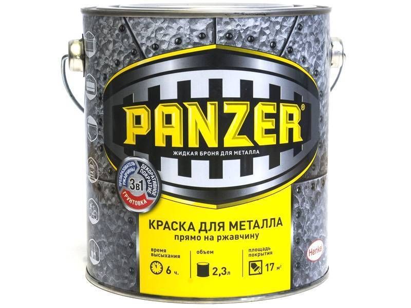 Краска д/метала PANZER молот.синяя 2,3л  