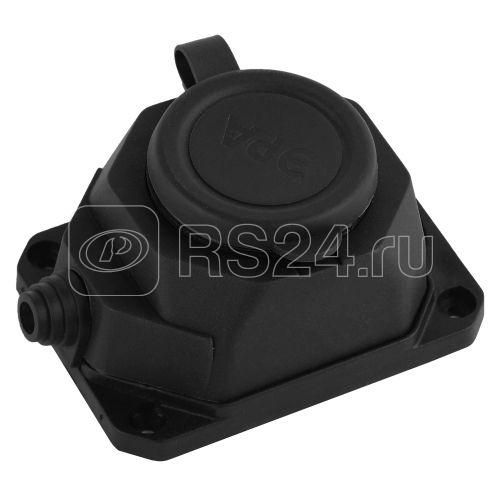 Колодка удлинителя 1-м с/з 16А IP44 K-1e-B-IP44 каучук черн. Эра