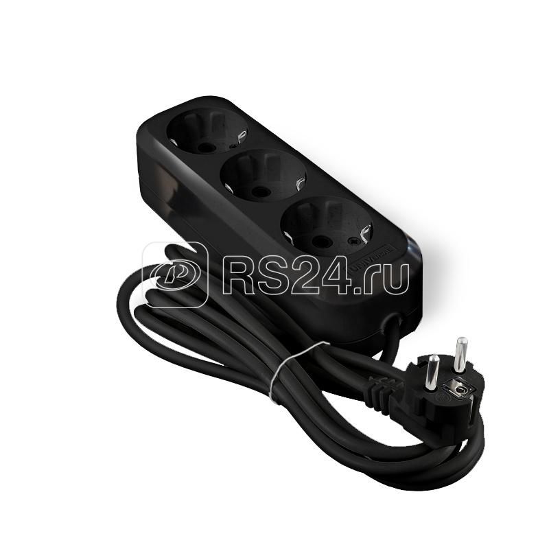 Удлинитель с/з 3*2м АВС-пластик Е-303 ПВС 3х1 черн. UNIVersal