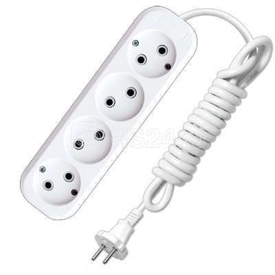 Удлинитель 4х2м б/з 10А IP20 Е-204 ПВС 2х0.75 АБС-пластик UNIVersal