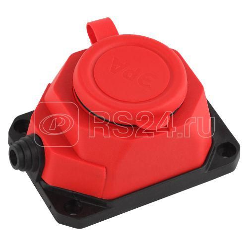 Колодка удлинителя 1-м с/з 16А IP44 K-1e-RED-IP44 каучук красн. Эра