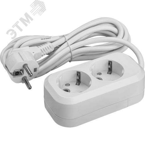 Удлинитель бытовой OPE-S-02-500-E-3x1 с/з 2 розетки 5м ПВС 3х1 ОНЛ