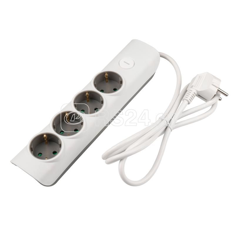 Удлинитель 4х5м с/з с выкл. бел. ET-04-500W (4х5.0) JAZZway