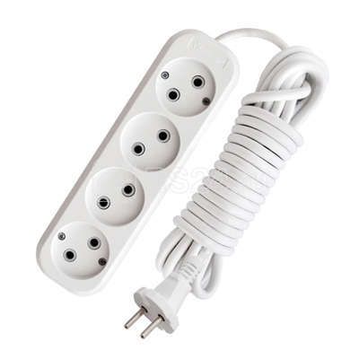 Удлинитель 4х5м б/з 10А IP20 Е-204 ПВС 2х0.75 АБС-пластик UNIVersal