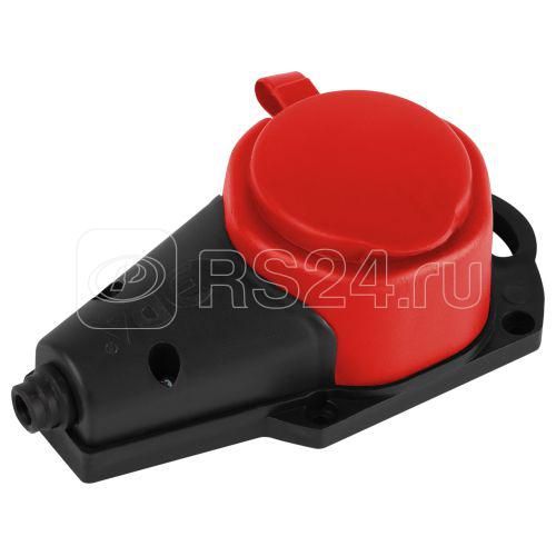Колодка 1-м с/з 16A IP44 KX-1e-RED-IP44 каучук. красн. Эра