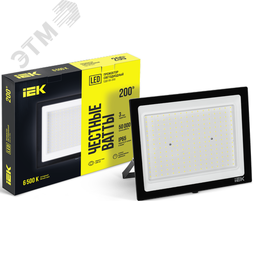 Прожектор IEK ДО-200W черный IP65 6500К СДО 06-200