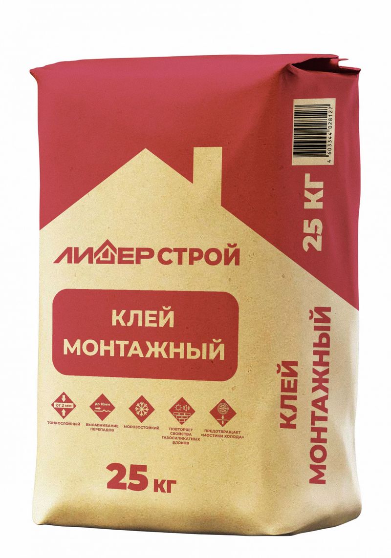 Клей монтажный ЛИДЕРСТРОЙ 25кг 