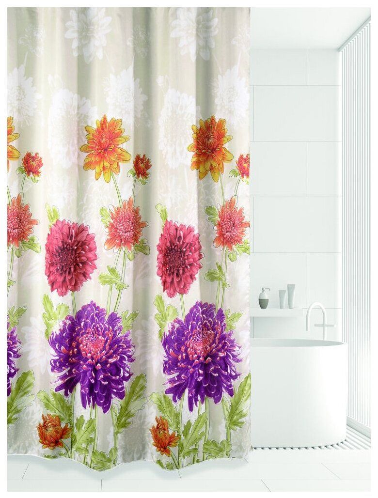 Штора д/ванны BATH 180*180 Autumn chrisantem