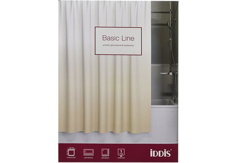Штора д/ванны IDDIS Basic 180*200 Promo голубой
