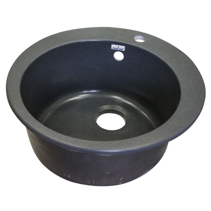 Мойка MIXLINE ML-GM13 D=495мм круглая, Антрацит