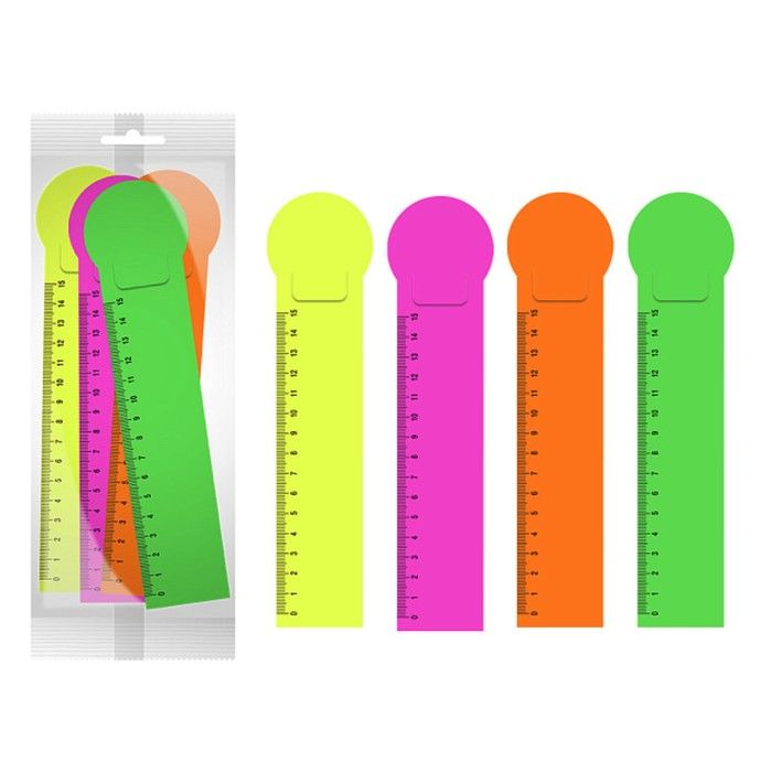 Набор 4закладок пласт ErichKrauseMatt Neon, 15см, микс