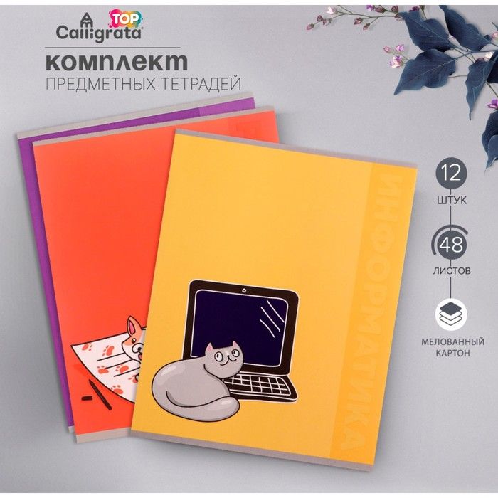 Комплект предмет. тетрадей Calligrata TOP "Животные", 48л, 12пр