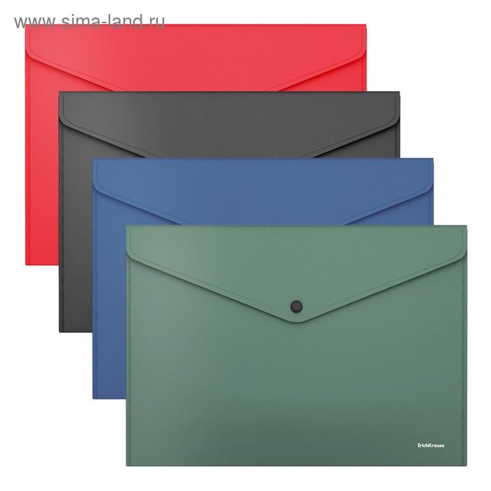 Папка-конверт на кнопке А4, 140мкм, ErichKrause Fizzy Classic