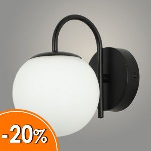 Бра 74585/1W BK+WT черный/белый 1x40W E27 h190, GNV24