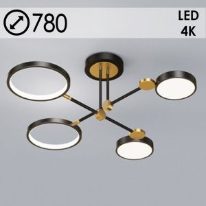 Люстра P537-4 BK черный LED 46W 4000K d780, ZOK22