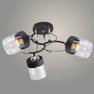 Люстра 11282-7/3 черный/хром НПБ 01-3*60-212 Е27 3*60W Е27
