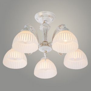 Люстра 74431/5 WH+GD белый/золото 5x40W E27 d530 h300