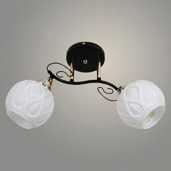 Люстра 11295-9/2 черный/золото (Плафон 32973) НПБ 01-2х60-135 Е27 2x60W Е27
