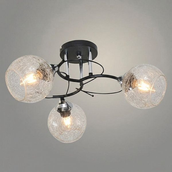 Люстра 11282-7/3 черный/хром (Плафон 32876) НПБ 01-3х60-212 Е27 3x60W Е27 d443 h238