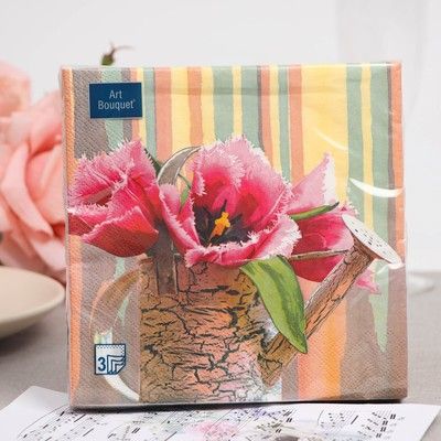 Салфетки бумажные "Art bouquet" Натюрморт с тюльпанами