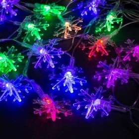 Гирлянда Нить 5м с насадками Снежинки больш 20LED