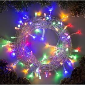 Гирлянда Нить 10м прозрач нить 100 LED мульти свет IP44