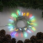 Гирлянда "Нить" 5м "Хрусталики",IP20,прозрач нить,50LED, мульт