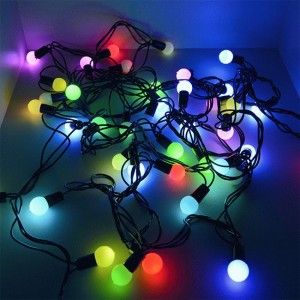 Гирлянда-нить "Шарики матовые" 40LED,разноцв 5м черн.шнур