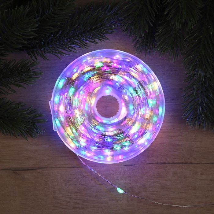 Гирлянда "Нить" 100м роса, IP44, серебристая нить,1000LED,мульти