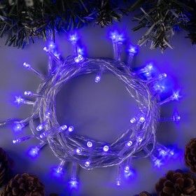 Гирлянда Нить 5м прозрач. нить, 50LED, 8 реж, синее свеч.