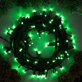 Гирлянда Нить 10м темная нить 100 LED зеленое св